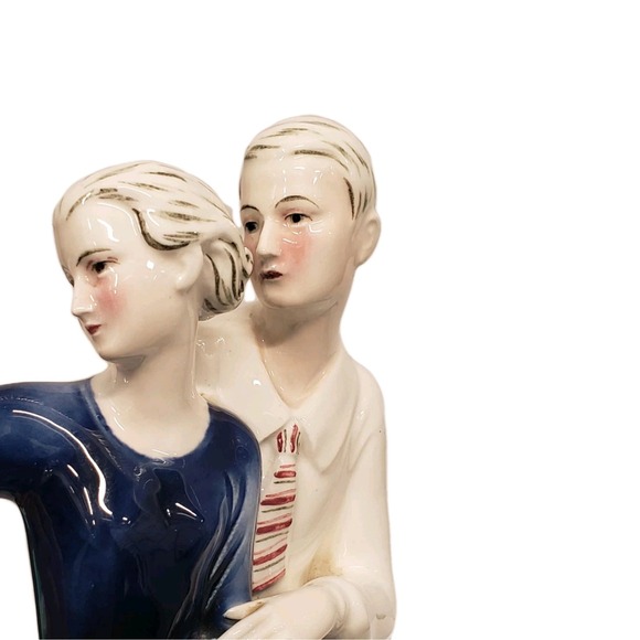 KATZHUTTE ART DECO PORCELAIN FIGURINE DANCING COUPLE C.1930'S GOLDSCHEIDER ERA - Picture 6 of 12